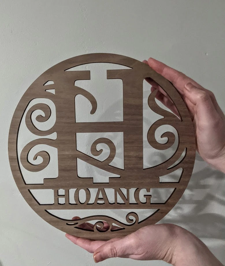 Personalized Monogram Wooden Sign / Placard, Handmade