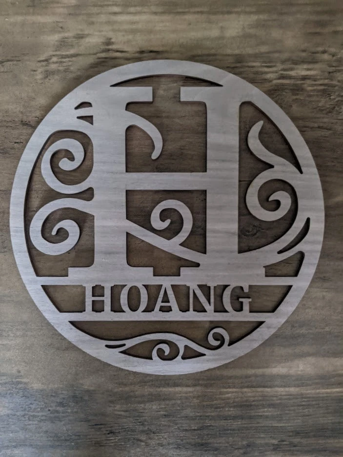 Personalized Name Christmas Ornament Monogram - Wood