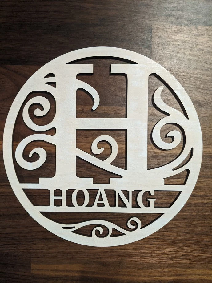 Personalized Name Christmas Ornament Monogram - Wood
