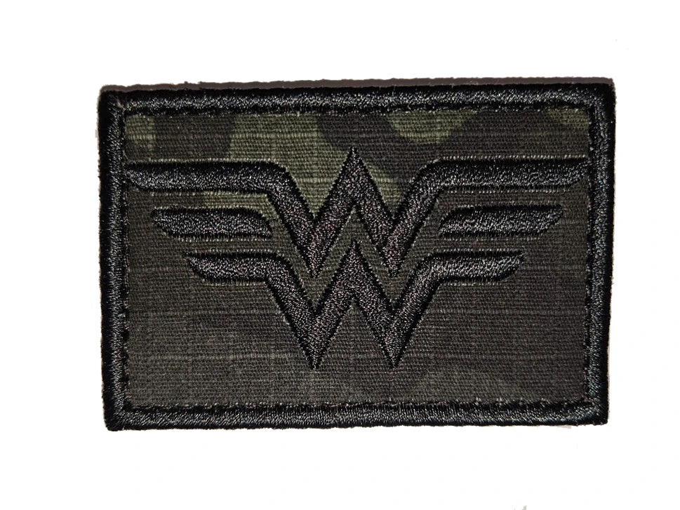 Wonder Woman Black Multicam Morale Patch - Velcro Backing
